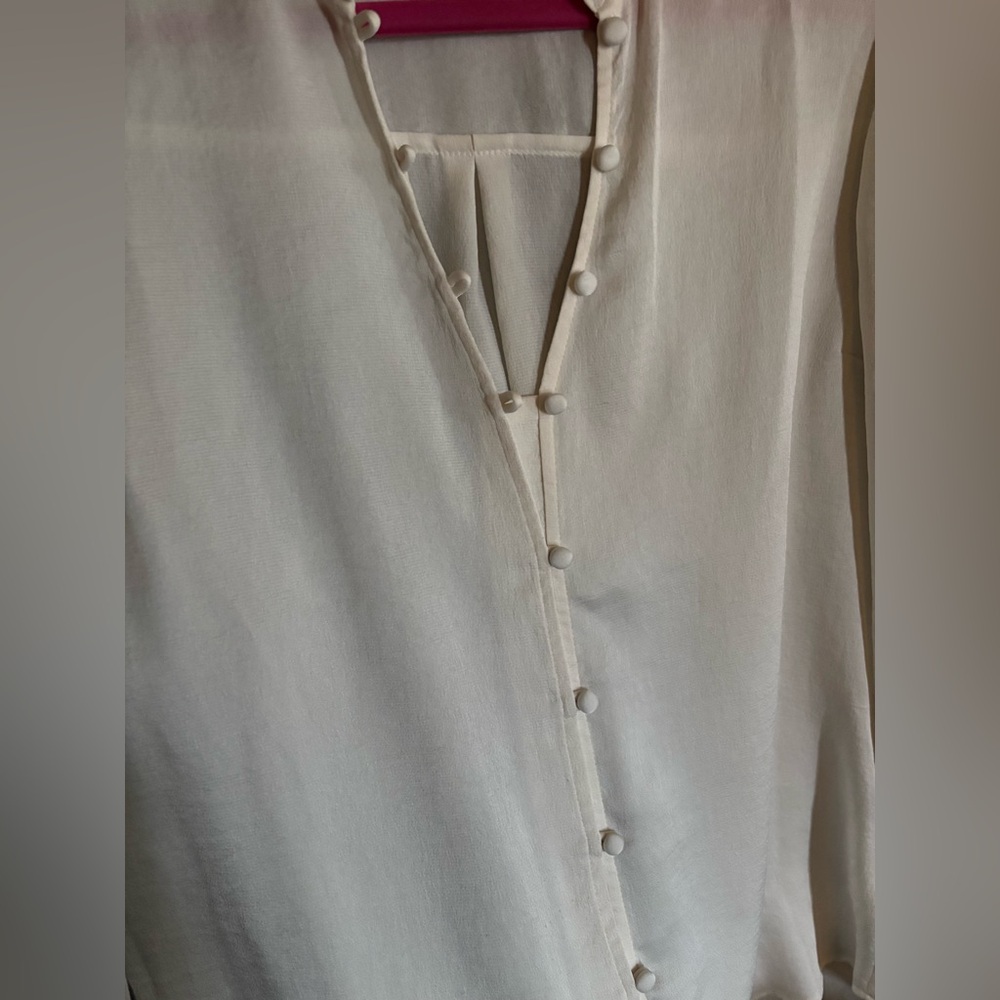 Express Ivory Button-Down Blouse - image 4